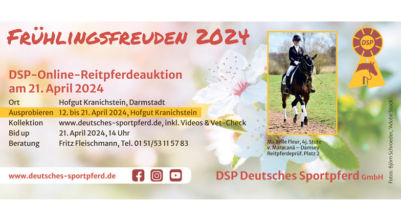 DSP-Reitpferdeauktion Frühlingsfreuden in Darmstadt/Kranichstein